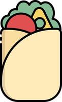 A taco in a bag with vegetables and cheese vector