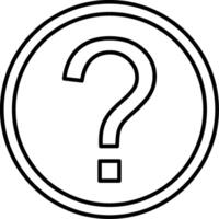 A question mark in a circle on a white background vector