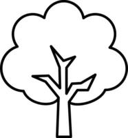 A tree with leaves and branches coloring page vector