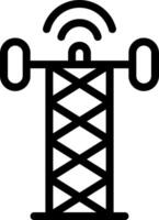 A tower with a wireless signal icon vector