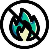 A no fire sign with a flame in the middle vector