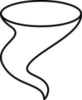 A tornado is drawn in black and white vector