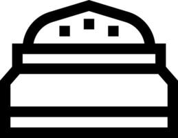 A black and white image of a bed vector