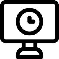 A computer monitor with a clock on it vector