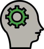 A head with a gear in it vector