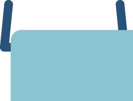 A blue chair with two legs on it vector