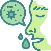 A person with a speech bubble and a tear drop vector