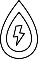 A black and white drawing of a lightning bolt in a tear vector
