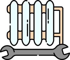 A wren and a radiator icon vector