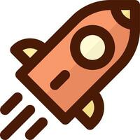 A rocket ship icon with a white background vector