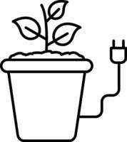 Plant in pot with plug vector