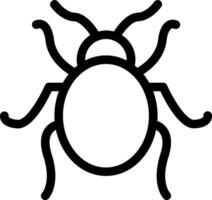 A black and white bug icon on a white background vector