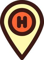 A map marker with the letter h in it vector