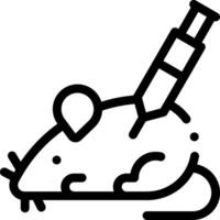 A mouse with a syringe in its mouth vector