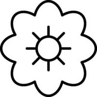 Flower icon with sun in the center vector