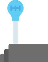 A blue button with a light bulb on top vector