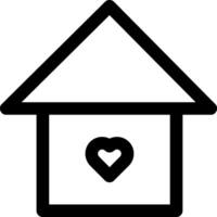 A black and white house with a heart in the middle vector