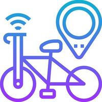A bike with a wifi and a map pin vector