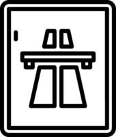 A black and white icon of a table vector