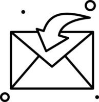 Email icon with arrow pointing to the envelope vector