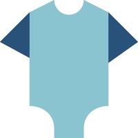 A blue and white bodysuit with a blue and white stripe vector