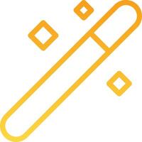 A yellow and orange test tube with a square vector