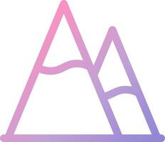 A mountain logo with purple and pink colors vector