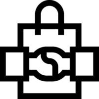 A black and white logo of a bag with a z vector