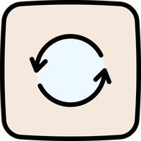 A circular icon with a circle and arrow pointing to it vector