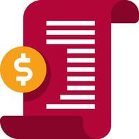 A dollar sign icon with a scroll and a dollar sign vector