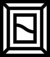 A black and white logo with a square shape vector