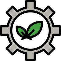 A green leaf in a gear wheel vector