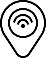 A wifi icon on a map pointer vector