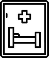 A black and white image of a hospital bed vector