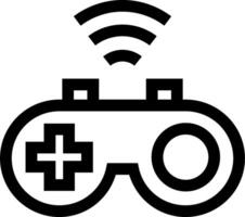 A black and white image of a game controller with wifi vector