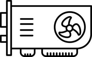 A black and white drawing of a computer fan vector
