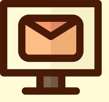 Email icon on a computer monitor vector