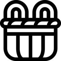 A black and white illustration of a basket vector