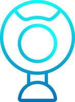 A blue and white icon of a computer vector