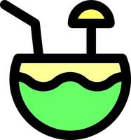 A green drink with a straw and umbrella vector