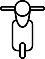 A black and white line drawing of a motorcycle vector