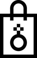 A black and white image of a shopping bag with a cross on it vector