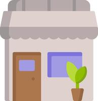 A small store with a plant in a pot vector