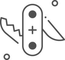 A swiss army knife with a knife and scissors vector