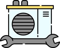 Air conditioner with wrens and wrench icon illustration design vector