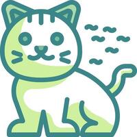 A cat with a green and white background vector