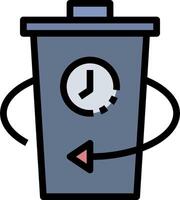 A trash can with a clock icon vector
