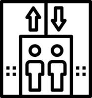 An icon of two people in an elevator vector