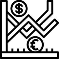 A graph showing the growth of the euro and dollar vector
