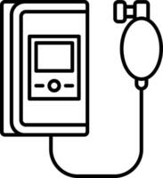 A black and white drawing of a medical device vector